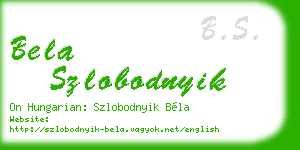 bela szlobodnyik business card
