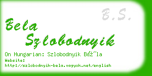 bela szlobodnyik business card